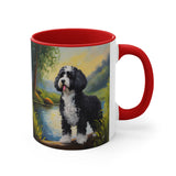 Cheerful Portuguese Water Dog 11oz Accent Mug