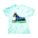 Doberman Pinscher Classic Tie-Dye Cotton Tee in Cyclone