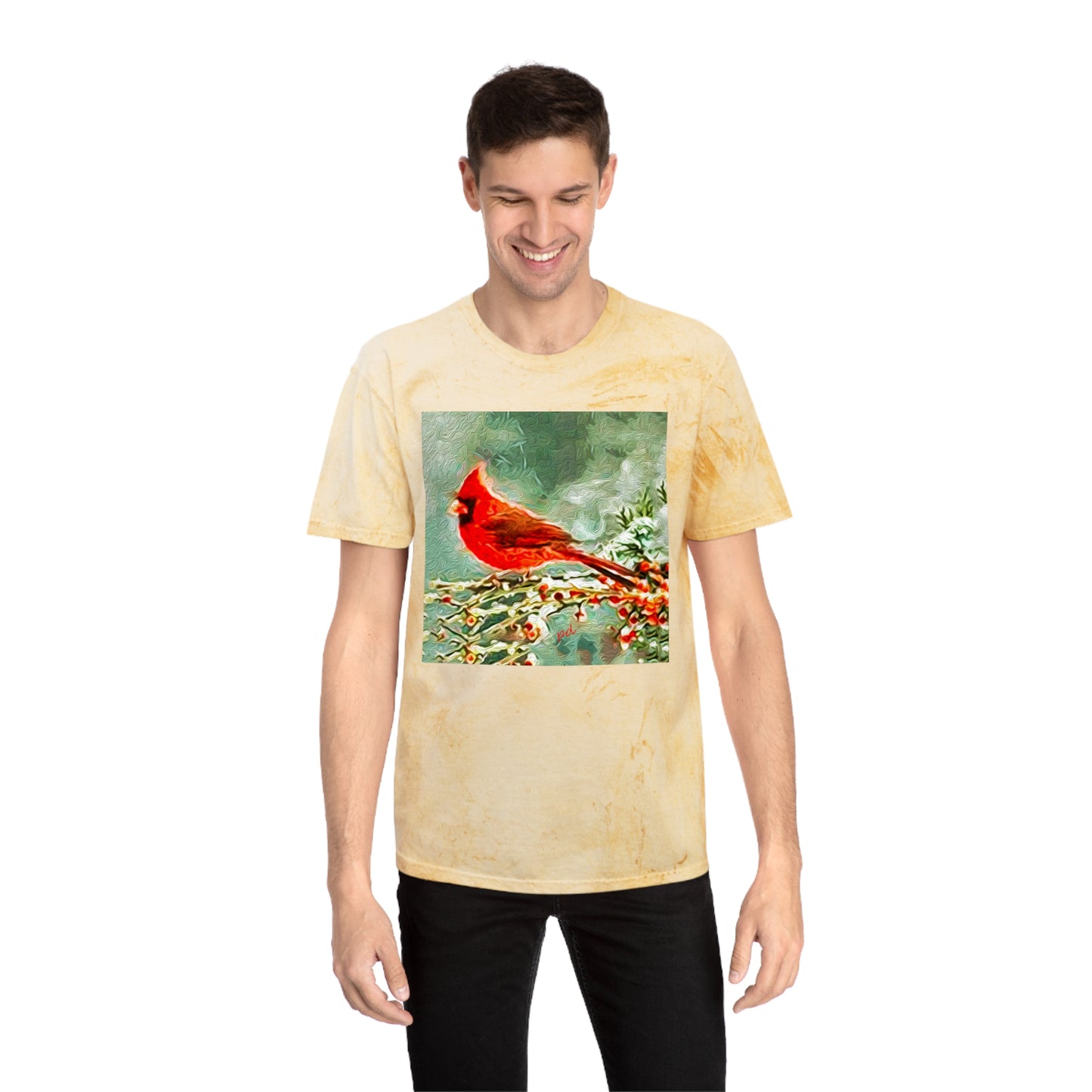Winter Cardinal - Unisex Cotton Color Blast T-Shirt