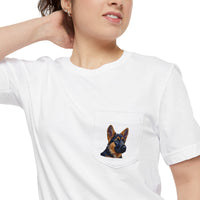 German Shepherd Puppy Unisex Pocket T-shirt
