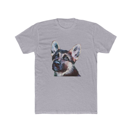 German Shepherd 'Sly' Men's Fitted Crew T-Shirt