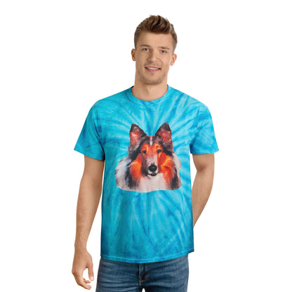 Collie - Rough Coated Unisex Tie-Dye Tee, Cyclone