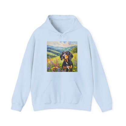 Black & Tan Coonhound Unisex 50/50 Hooded Sweatshirt