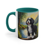 Cheerful Portuguese Water Dog 11oz Accent Mug