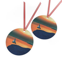 Kastro (Greece) Sunset Christmas Tree  Metal Ornaments