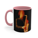 Saxophonist - Accent Coffee Mug, 11oz