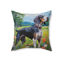 Bluetick Coonhound Spun Polyester Throw Pillow