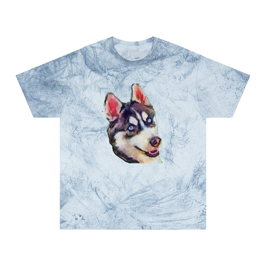 Siberian Husky 'Iditarod' Unisex Cotton  -  Color Blast T-Shirt