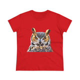 Great Horned Owl 'Hooty' Women's Midweight Cotton Tee