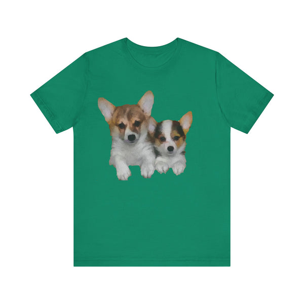 "Artistic Welsh Corgi 'Cousins' Unisex Jersey Short Sleeve Tee"