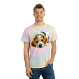 English Foxhound 'Sasha' Unisex Cotton Tie-Dye Tee, Spiral