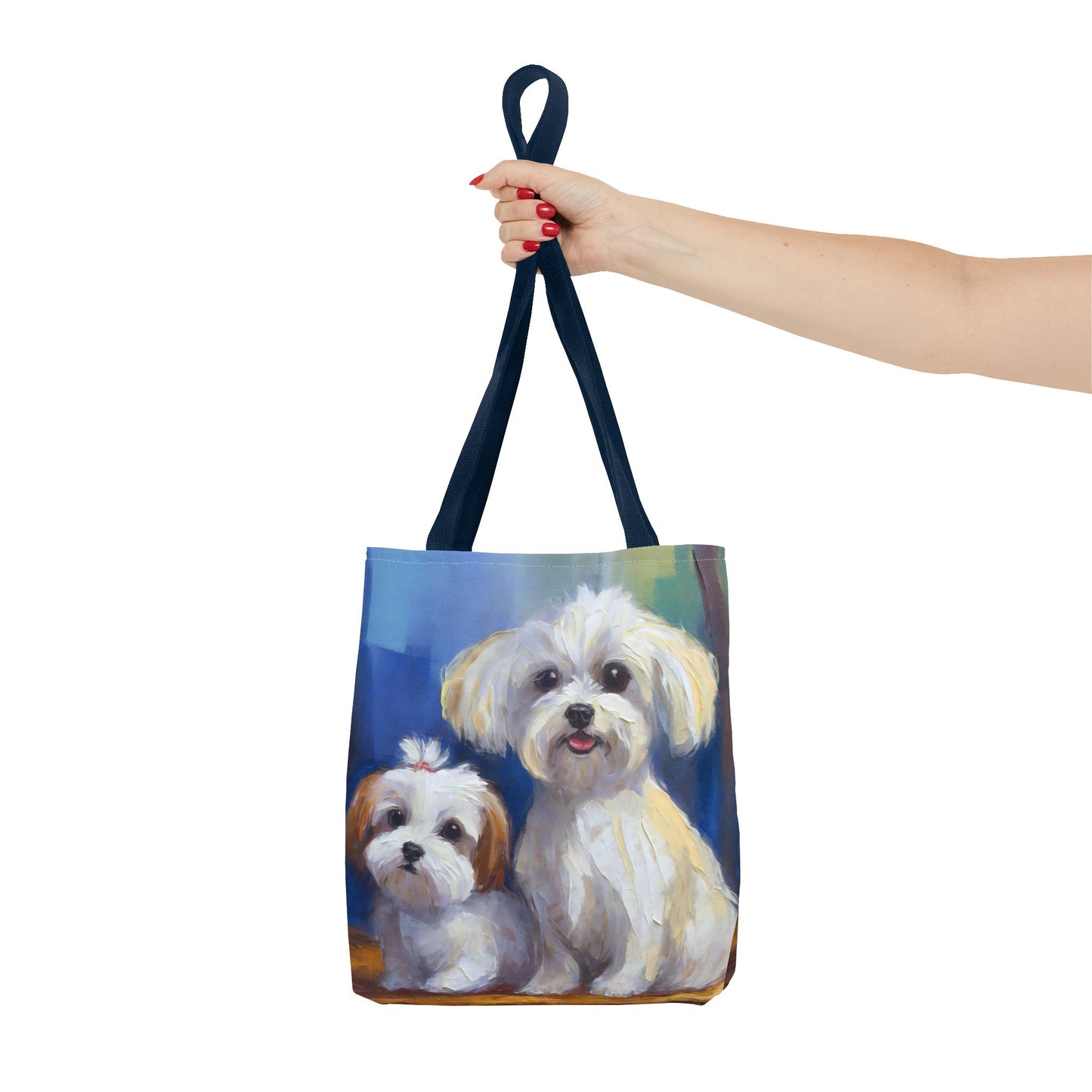 Maltese Polyester Tote Bag - The Elegance of Charm
