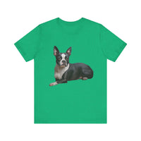 Blue Boston Terrier. -  Unisex Jersey Short Sleeve Tee