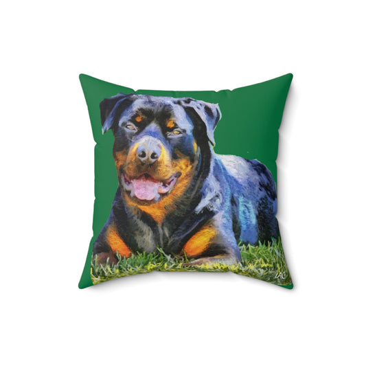 Rottweiler 'Lina' Spun Polyester Throw  Pillow