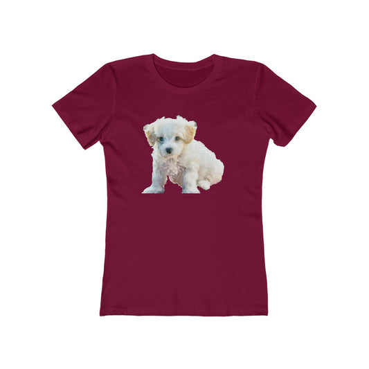 Elegant Bichon Frise Women's Slim Fit Ringspun Cotton T-Shirt