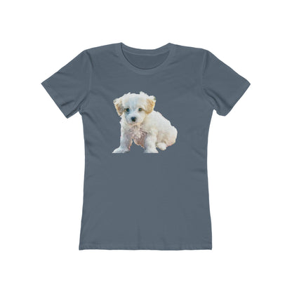 Elegant Bichon Frise Women's Slim Fit Ringspun Cotton T-Shirt