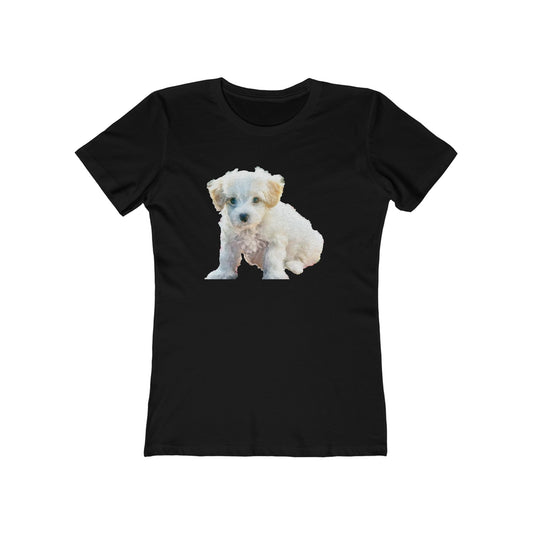 Elegant Bichon Frise Women's Slim Fit Ringspun Cotton T-Shirt