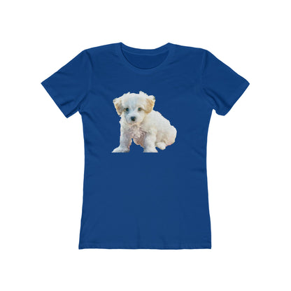 Elegant Bichon Frise Women's Slim Fit Ringspun Cotton T-Shirt
