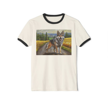 Czechoslovakian Vlciak Wolfdog Classic Cotton Ringer T-Shirt