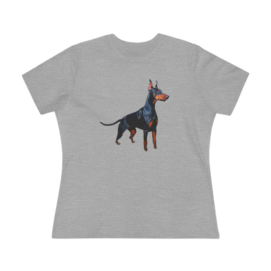 Doberman Portrait - Women's Relaxed Fit Cotton Tee