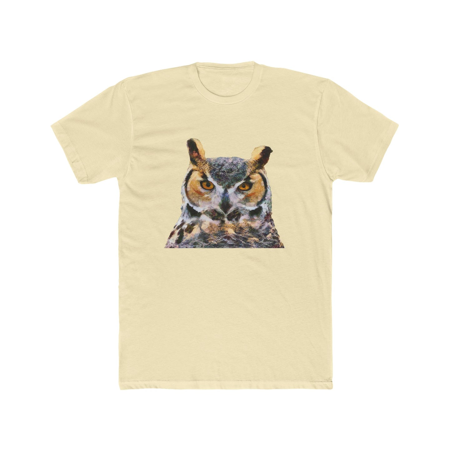 Great Horned Owl 'Hooty' Men's Fitted Cotton Crew Tee