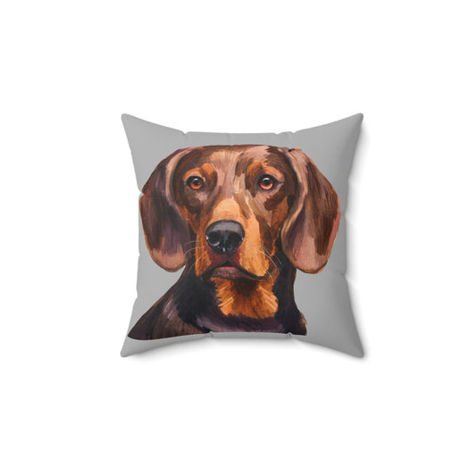Hannoverscher Schweisshund Spun Polyester Throw Pillow
