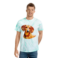 Dachshund 'Daisy' Unisex Cotton Tie-Dye Tee, Cyclone