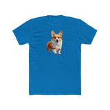 Welsh Corgi Puppy - Men's Fitted Cotton Crew Tee