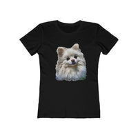 Pomeranian 'Snowball' -  Women's Slim Fit Ringspun Cotton T-Shirt