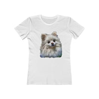 Pomeranian 'Snowball' -  Women's Slim Fit Ringspun Cotton T-Shirt