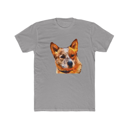 Red Heeler - Australian Cattle Dog - Men's Fitted Cotton Crew Tee
