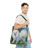 Japanese Spitz Polyester Tote Bag (AOP)