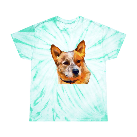 Aussie Craze: Red Heeler Tie-Dye Tee in Cyclone