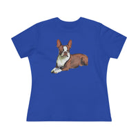 Boston Terrier Brown & White Women's Relaxed Cotton Tee