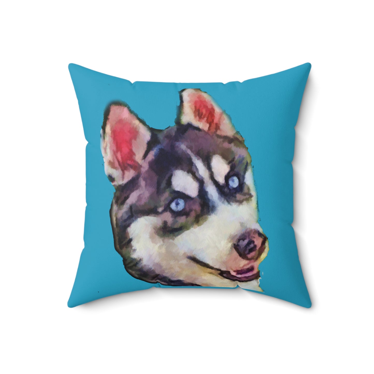 Siberian Husky 'Iditarod' Spun Polyester Throw Pillow