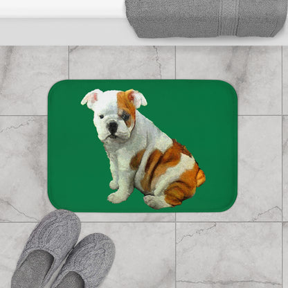 Bugsy the Whimsical English Bulldog Bathroom Rug Mat