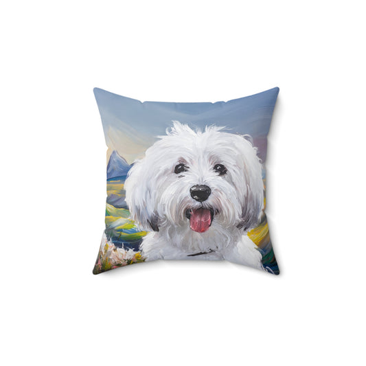 Coton de Tulear Delight Spun Polyester Throw Pillow