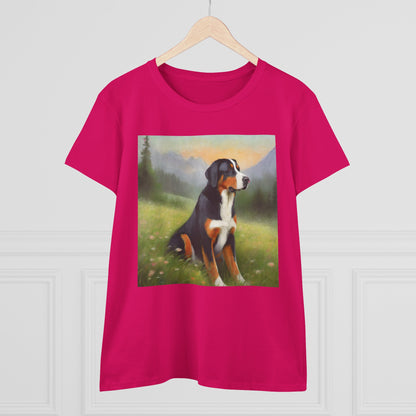 Greater Swiss Mountain Dog Women's Midweight Cotton Tee