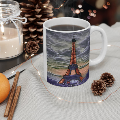 Eiffel Tower Sunset Ceramic Mug