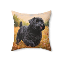 Black Russian Terrier Spun Polyester Throw Pillow