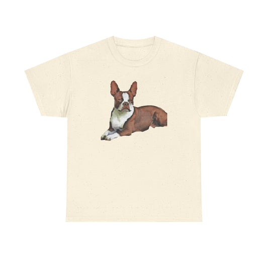 Boston Terrier - Brown & White Unisex Heavy Cotton Tee