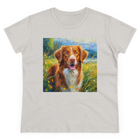 Nova Scotia Duck Tolling Retriever 'DIxie' Women's Midweight Cotton Tee