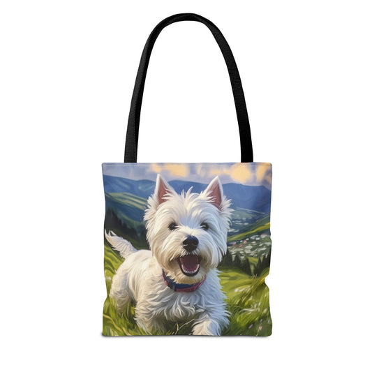 Westie Polyester Tote Bag