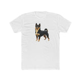 Black & Tan Shiba Inu  -  Men's Fitted Cotton Crew Tee