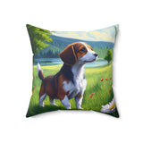 Drever Puppy - Spun Polyester Throw Pillow