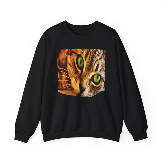 Wide-eye Cat - Unisex 50/50 Crewneck Sweatshirt