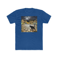 Night Cat Prowling - --  Men's Fitted Cotton Crew Tee