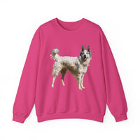 Chilly Day Charm: Pyrenean Shepherd Unisex 50/50 Crewneck Sweatshirt