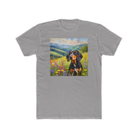 Black & Tan Coonhound Men's Fitted Cotton Crew Tee