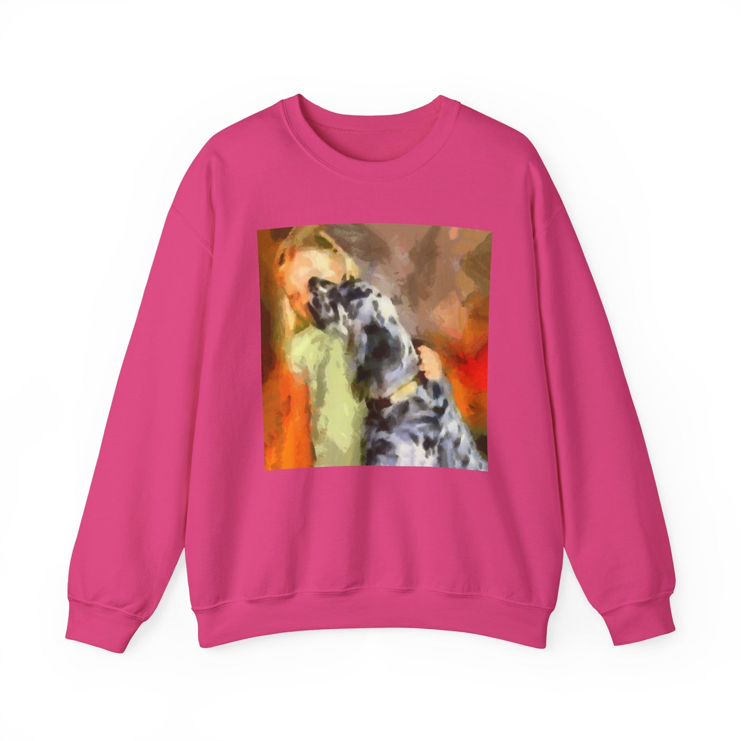 English Setter and Child Classic 50/50 Crewneck Sweatshirt